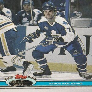 Mike Foligno - 1991Topps Stadium Club Hockey Card
